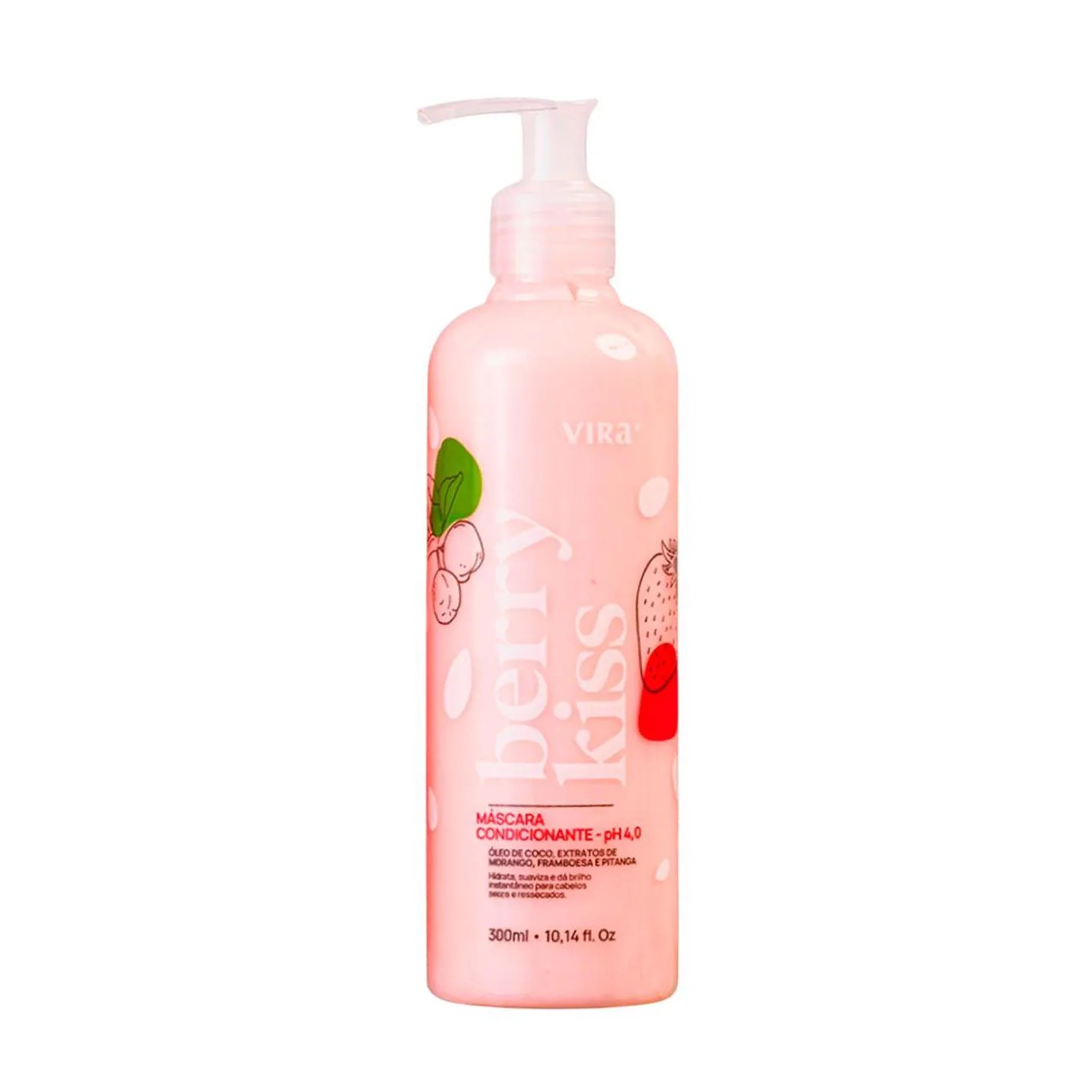 Máscara de Cabelo Hidratante Virá Cosméticos Berry Kiss Frutas Vermelhas 300ml