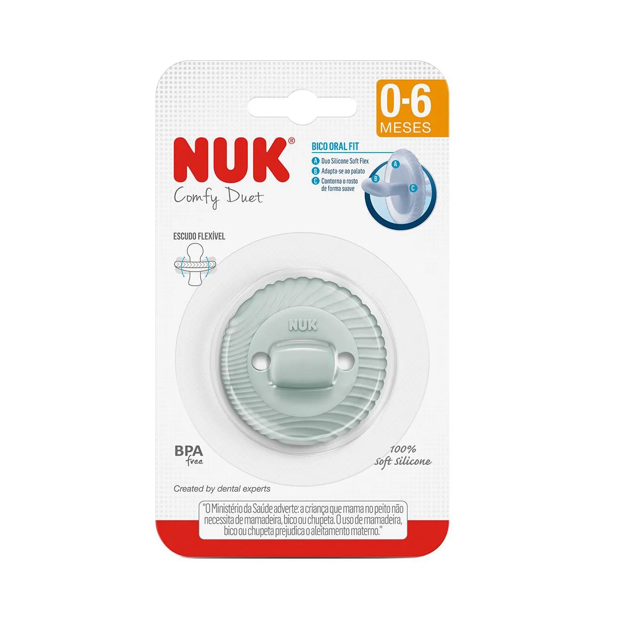 Chupeta Nuk Comfy Duet Silicone Tamanho 1 Boy 1 unidade
