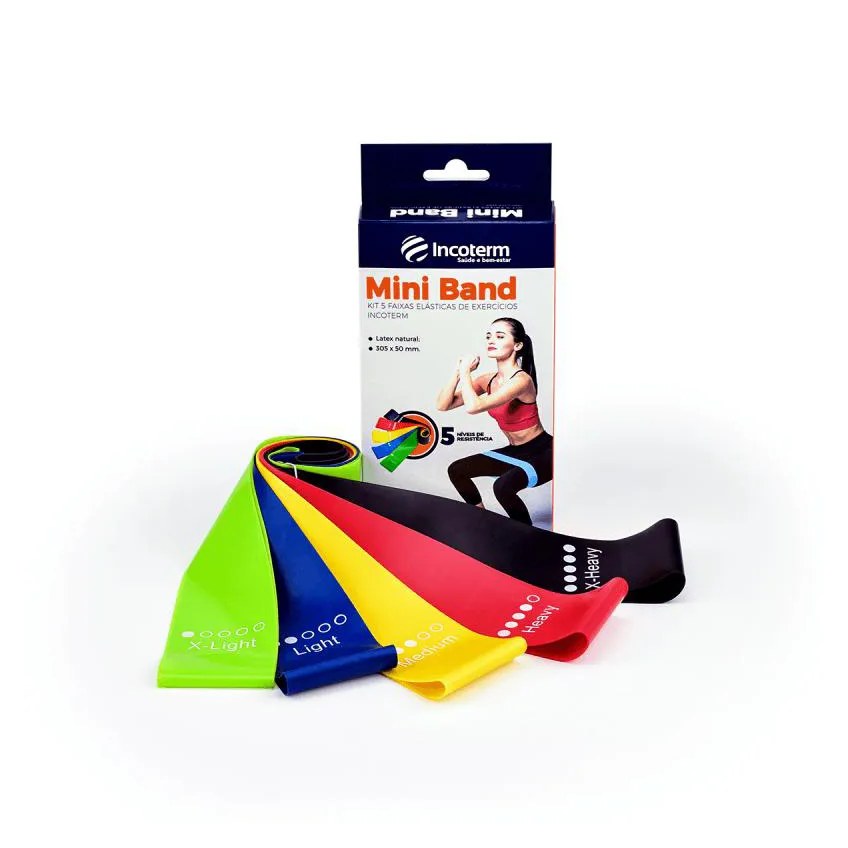 Mini Band Kit Faixa Elástica de Exercícios Incoterm