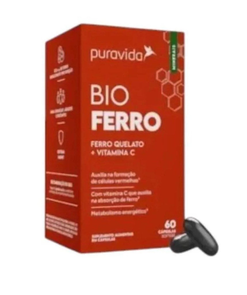 Bio Ferro Qualato + Vitamna C 60 cápsulas Puravida