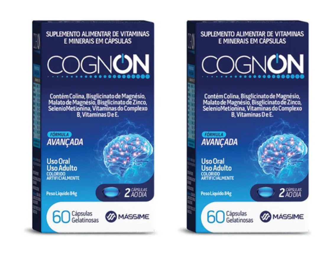 2x Cognon 60cps - Vitaminas e Mineirais P/ Memória = Cogmax