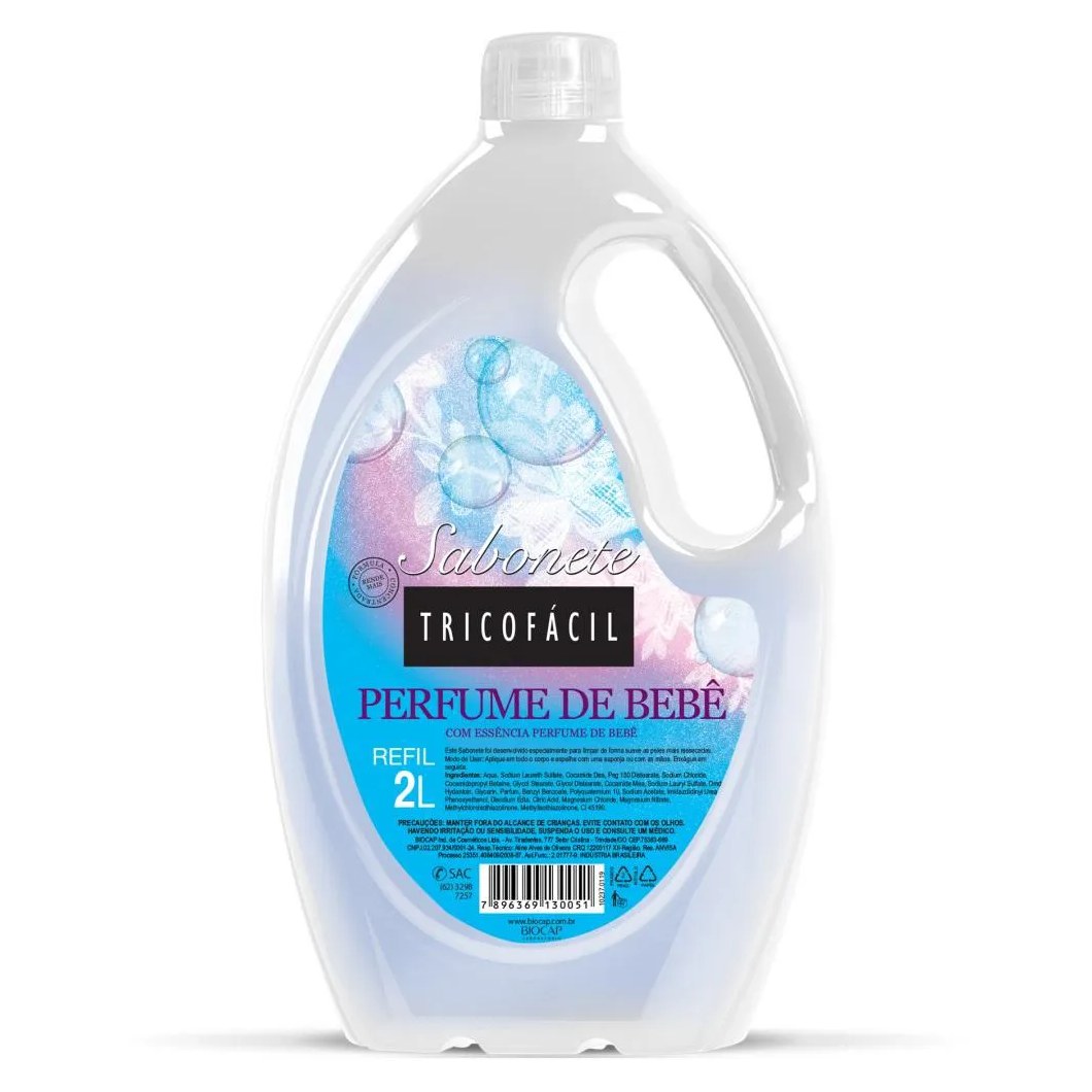 Sabonete Líquido Perfume de Bebê 2 Litros Tricofácil