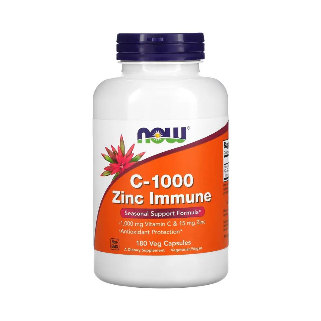 Zinco Imune e Vitamina C Now Foods 180Veg Caps Importado