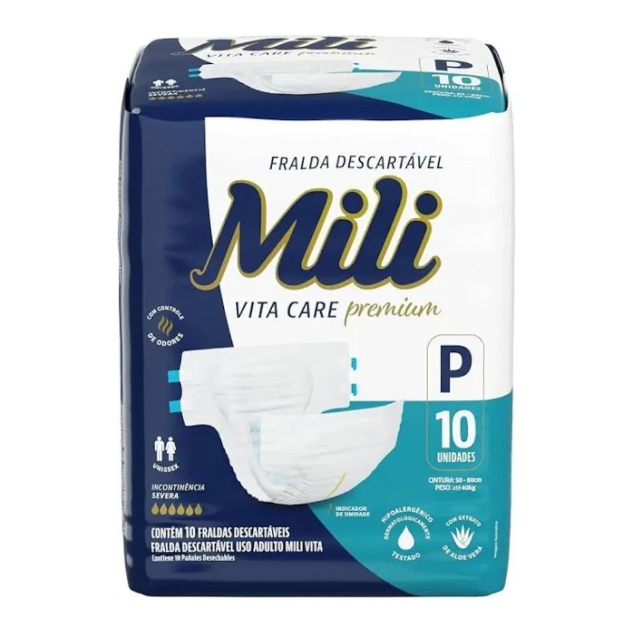 Fralda Geriátrica Adulto 10 unidades Tam P - Mili