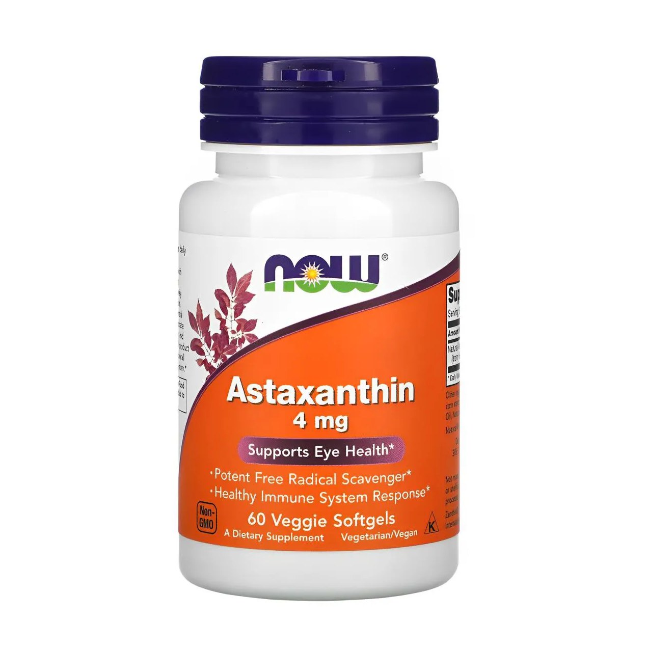 Astaxantina Extracto 4mg Now Foods 60 Softgel Importado