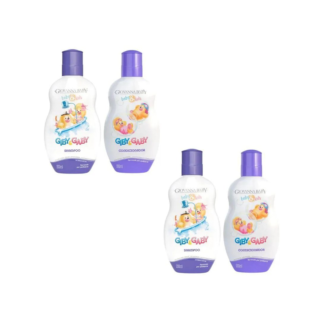 Kit Giovanna Baby Giby 2 Shampoo 200ml e 2 Cond 200ml