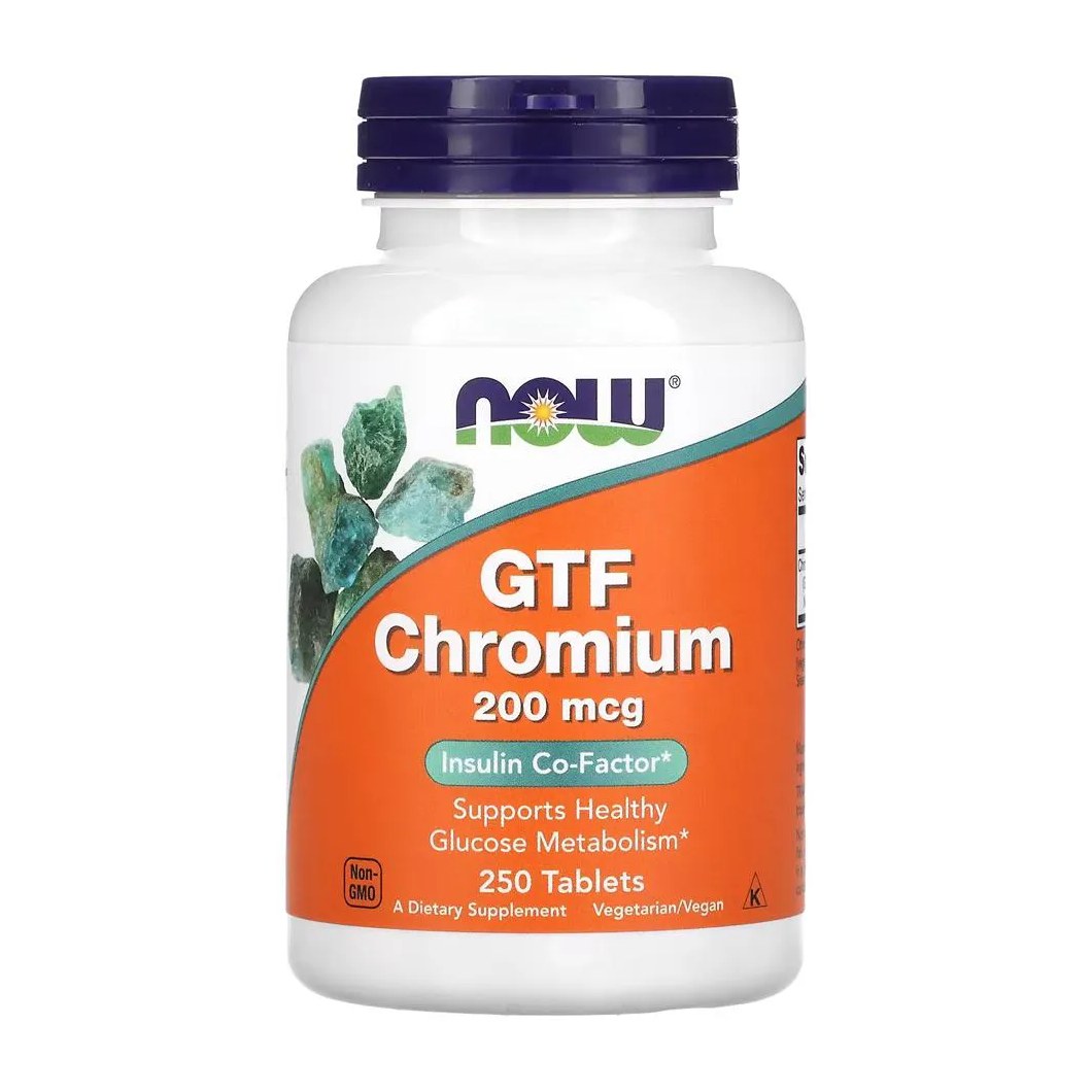 Cromo Gtf 200mcg Forma Ativa Now Foods 250Tabs Importado