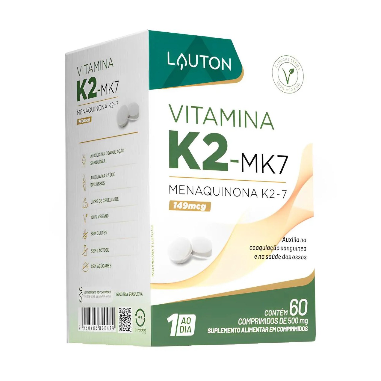 Menaquinona K2-7 149mcg Lauton 60 Comprimidos