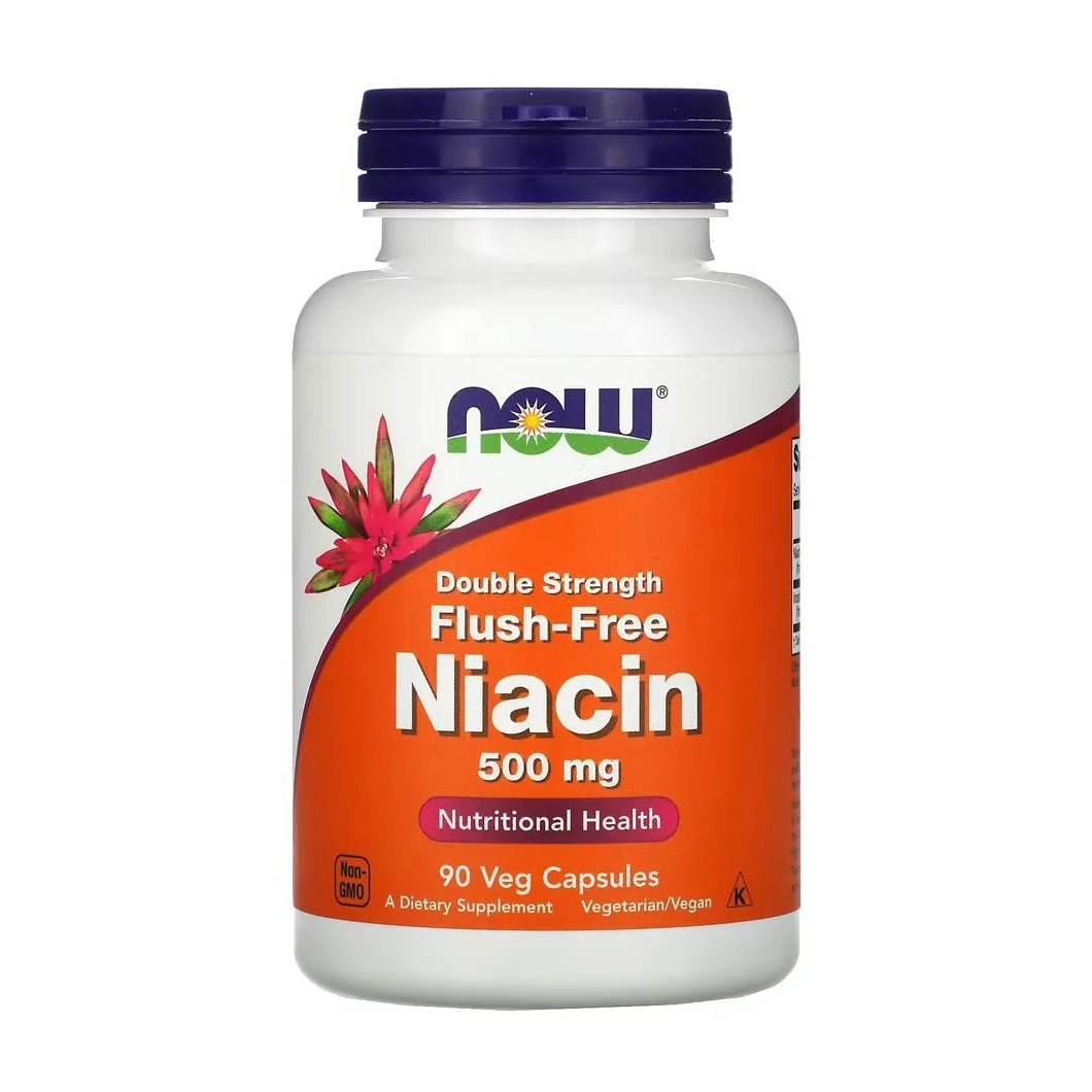 Niacina 500 mg Força Dupla Now Foods 90 Veg Cáps Importado