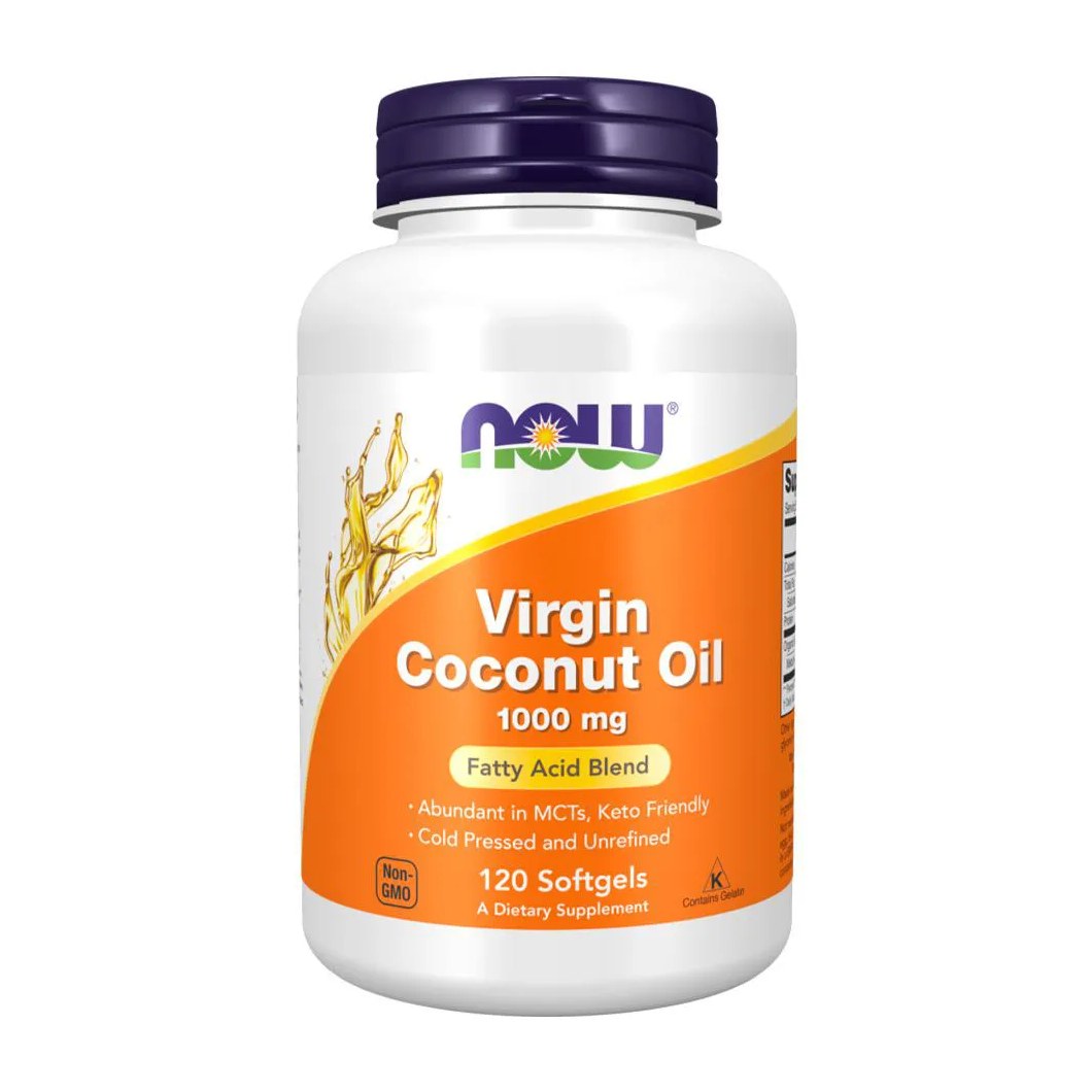 Óleo de Coco Virgem 1000mg Now Foods 120 Soft Importado