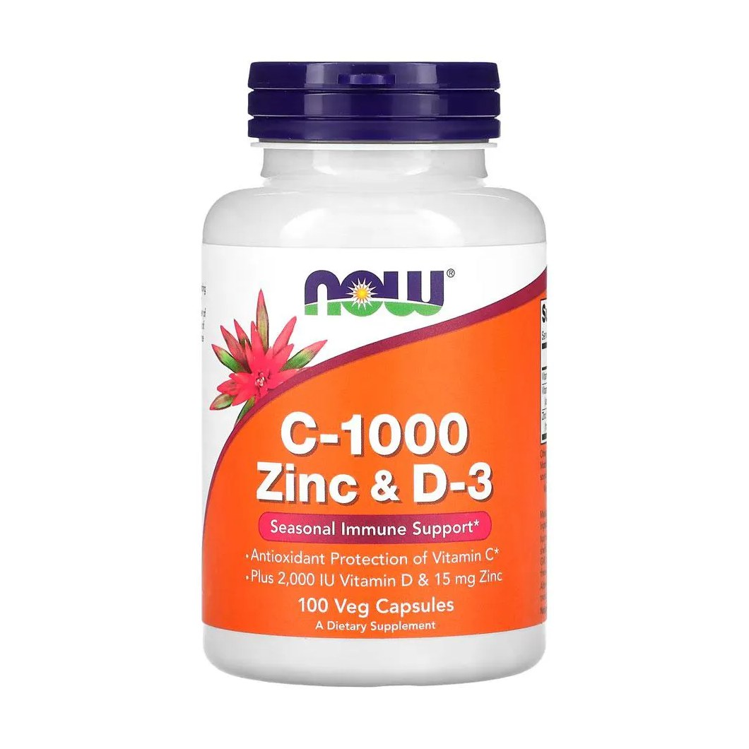 Vitamina C-1000 Zinco e D3 Now Foods 100 Cáps Importado