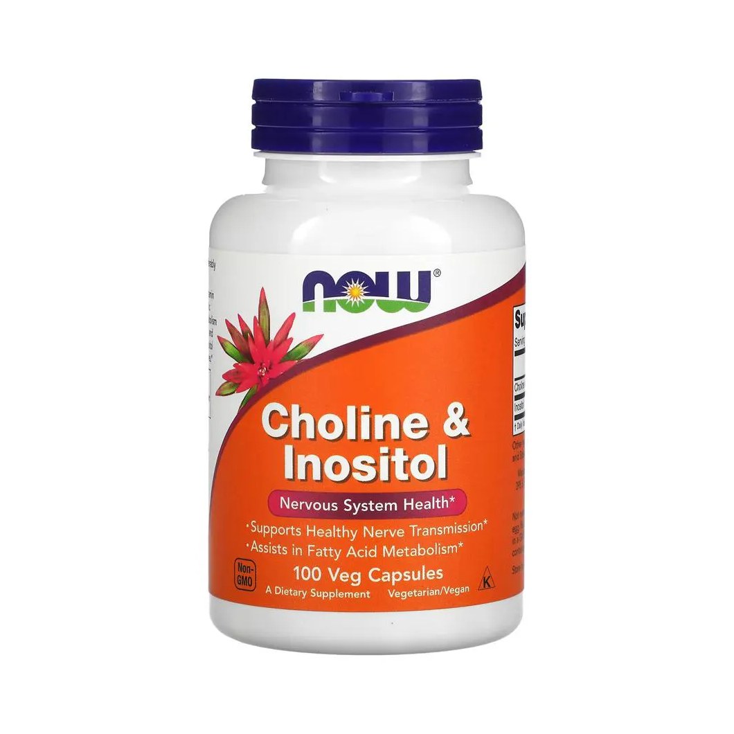 Colina e Inositol 250/250mg Now Foods 100 Veg Cáps Importado