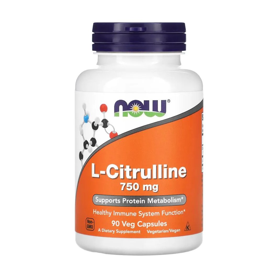 L-Citrulina 750mg Now Foods 90 Veg Caps Importado