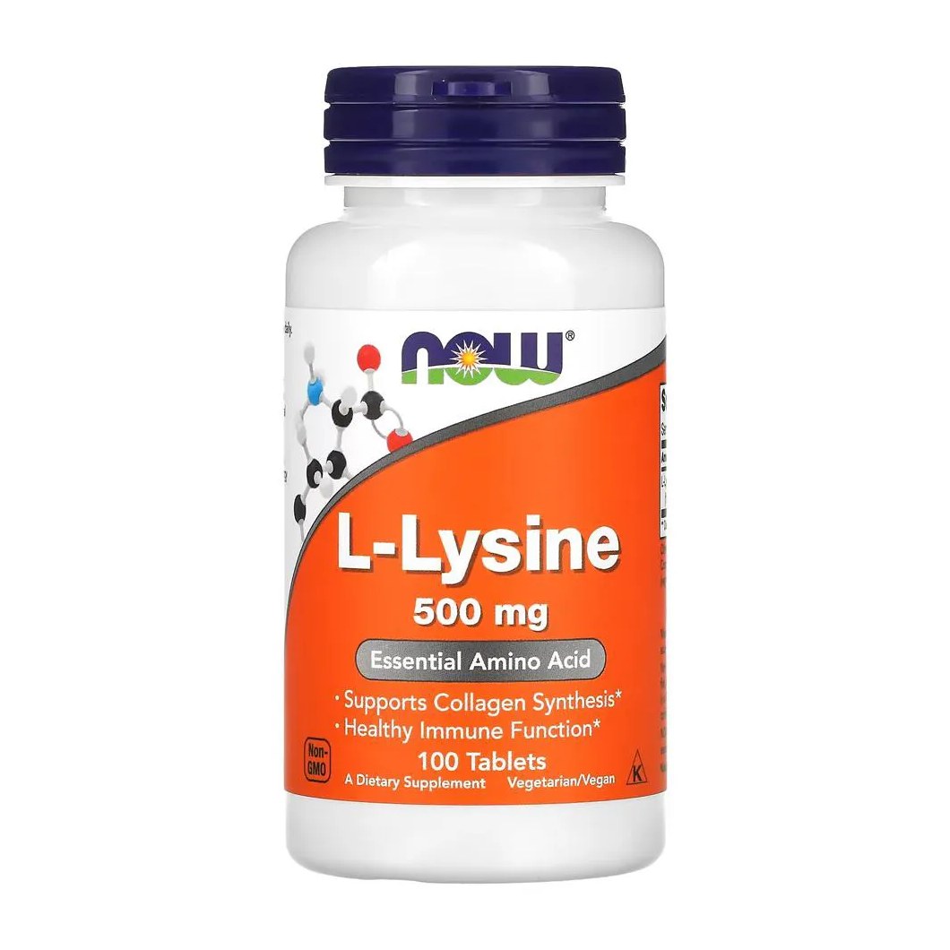 L-lisina 500 mg Now Foods 100 Tablets Importado