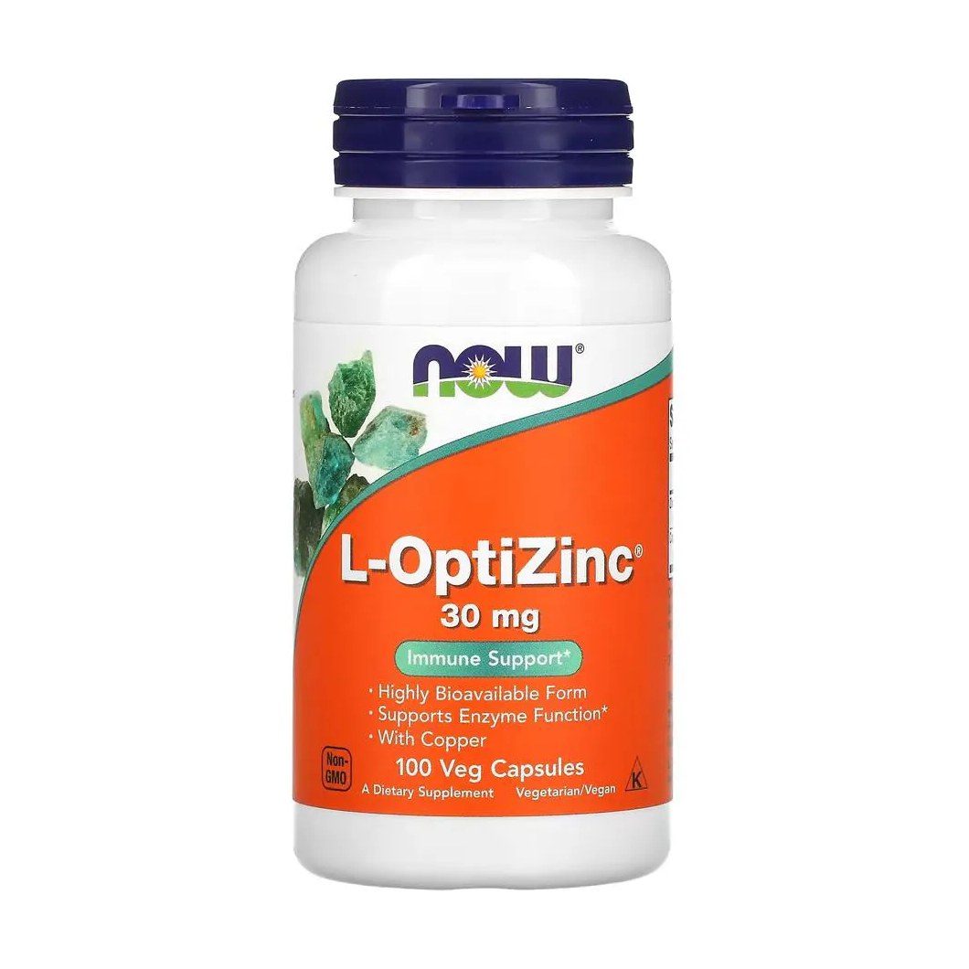 L-OptiZinc 30mg Now Foods 100 Veg Cápsulas Importado