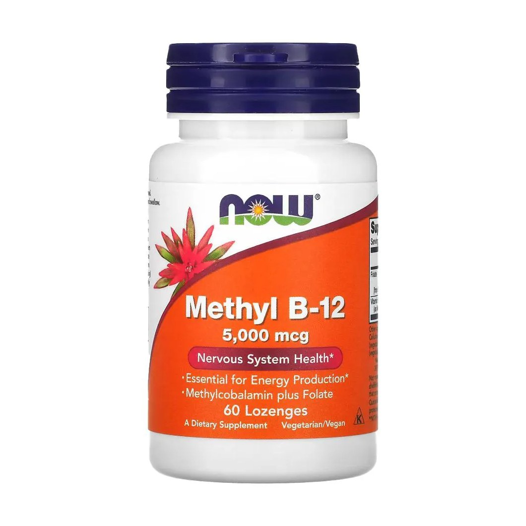 Metil B-12 5.000mcg Now Foods Methyl 60 Pastilhas Importado