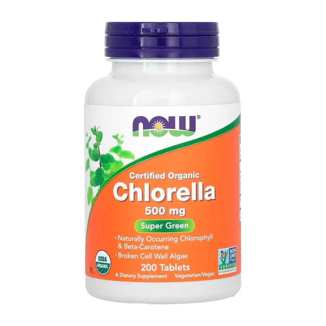Clorela Orgânica 500mg Now Foods 200 Tabs Importado