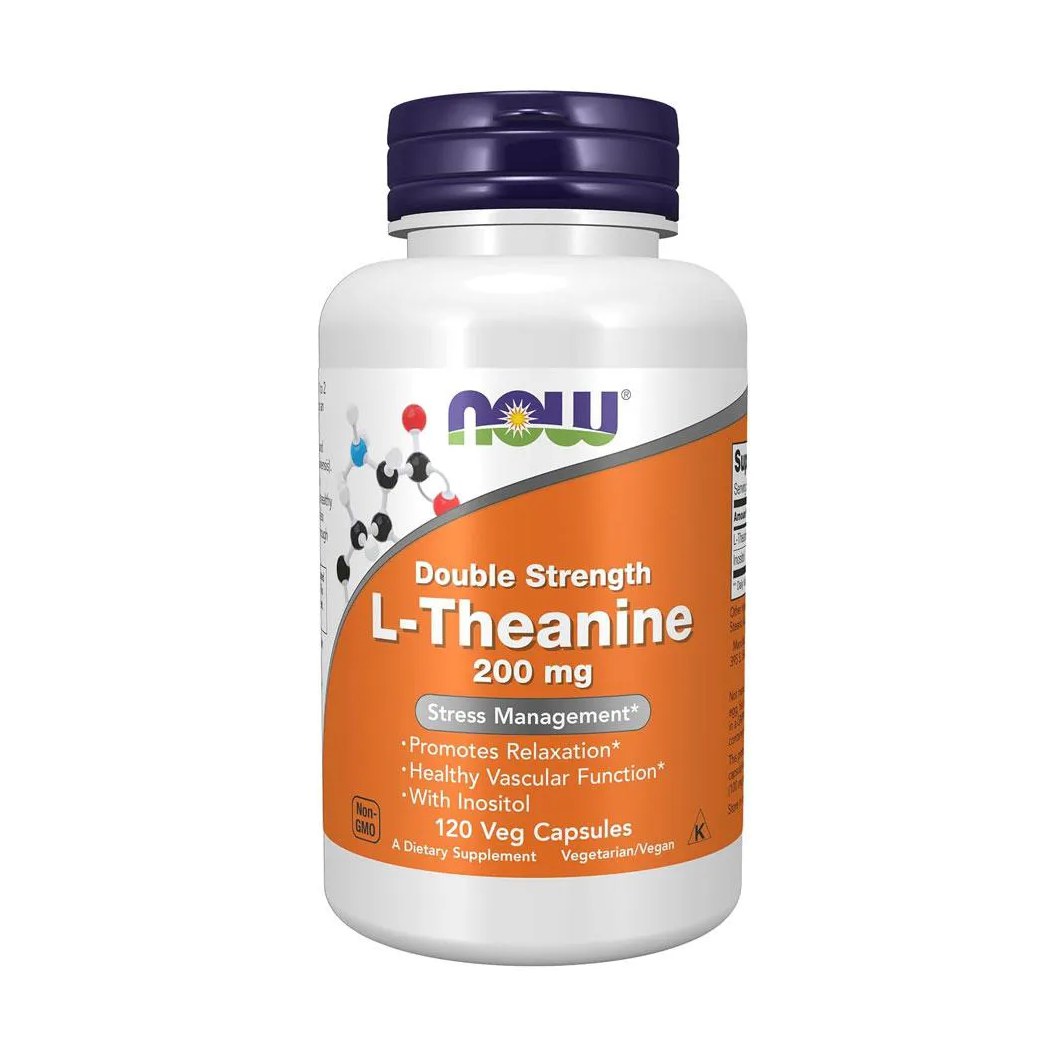 L-teanina 200mg Now Foods L-Theanine 120 Veg Cáps Importado