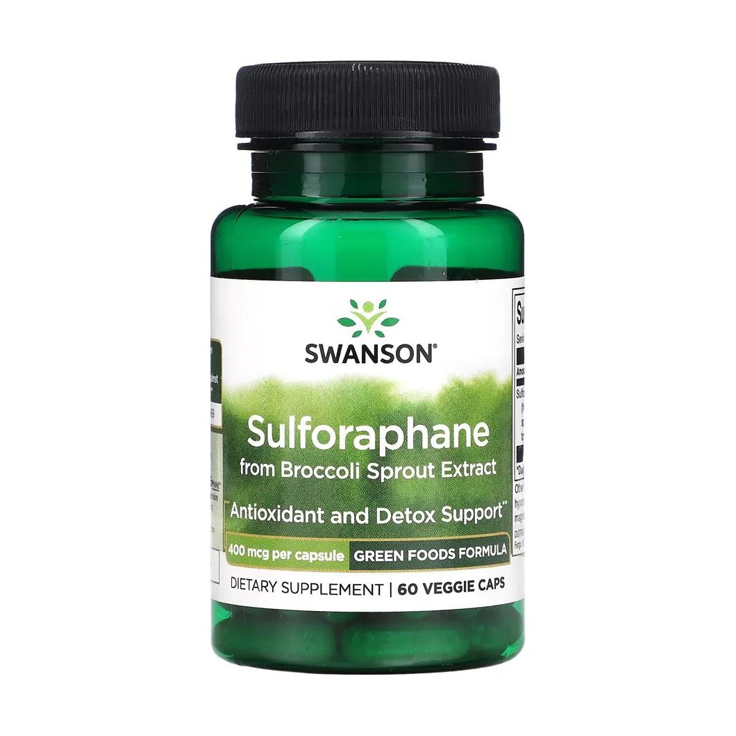 Sulforafano de Brócolis 400mcg Swanson 60 Cáps Importado