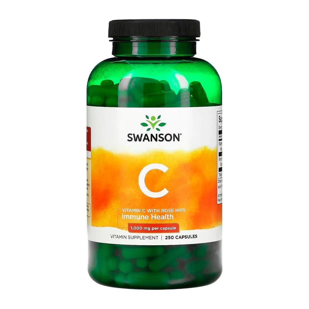 Vitamina C-1000 e Rosa Mosqueta Swanson 250Cap Importado