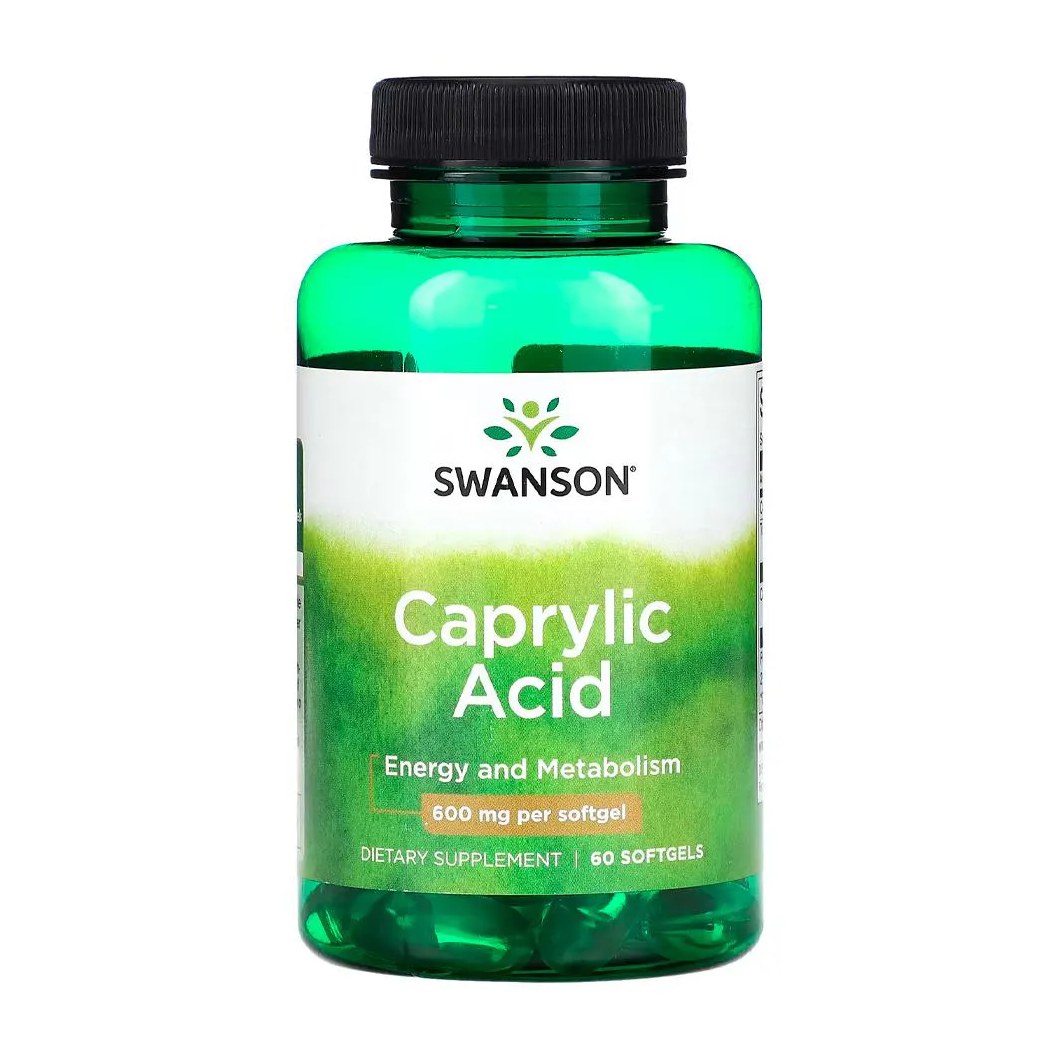 Ácido Caprílico 600mg Swanson 60 Softgels Importado