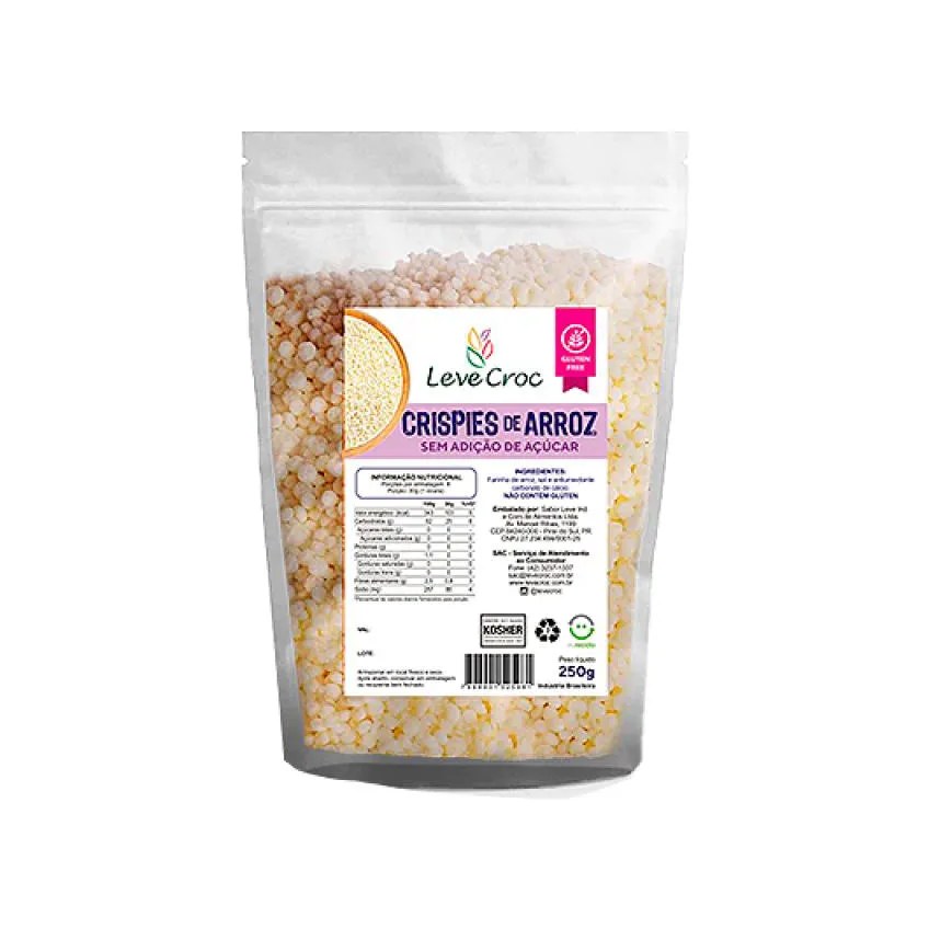 Crispies de Arroz Natural Sem Glúten Leve Croc 250g