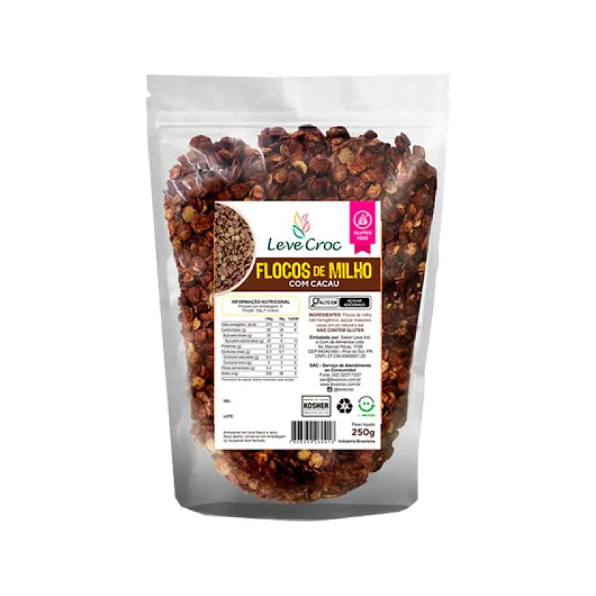 Flocos de Milho com Cacau sem Glúten Leve Croc 250G