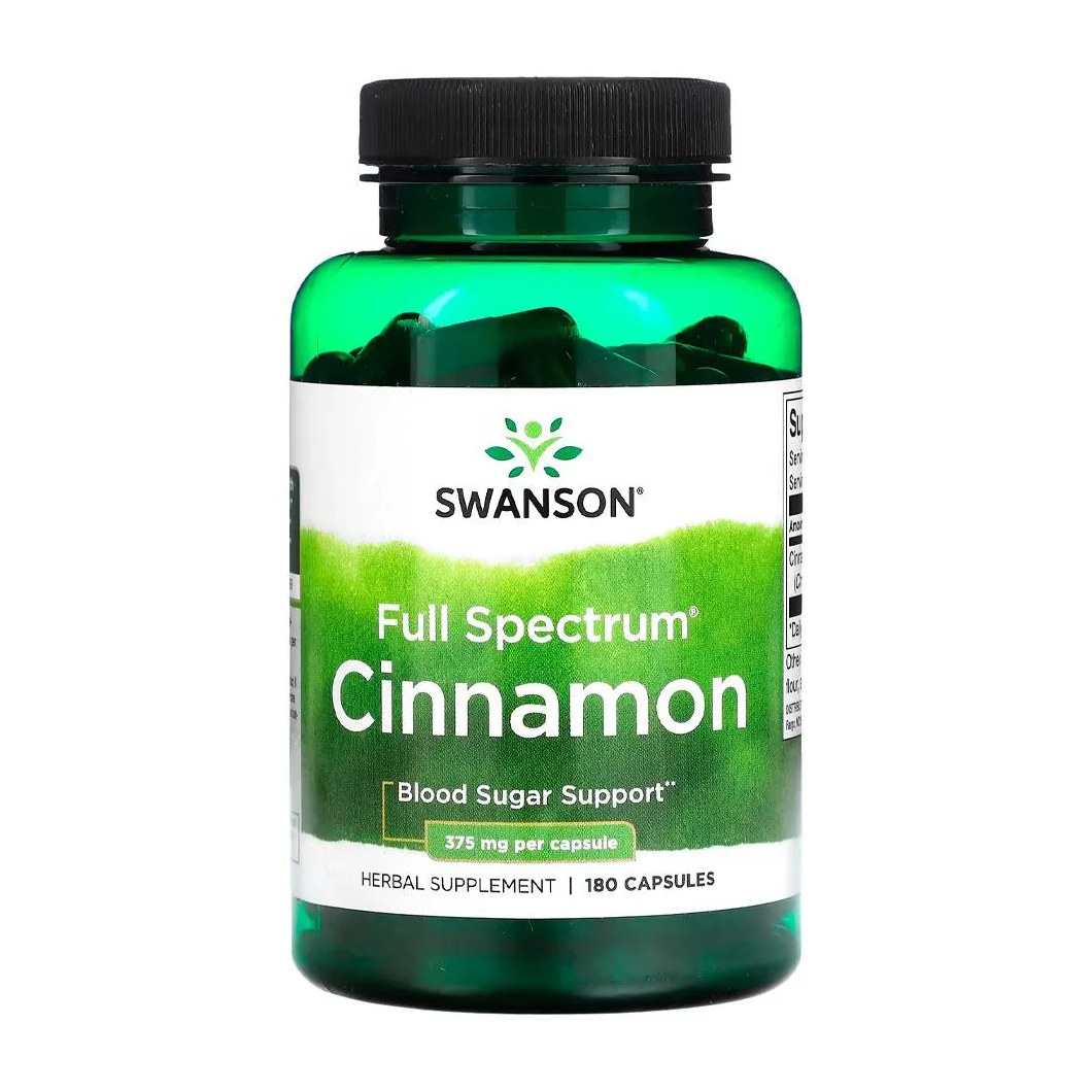 Canela Cinnamon 375mg Swanson 180 Cápsulas Importado