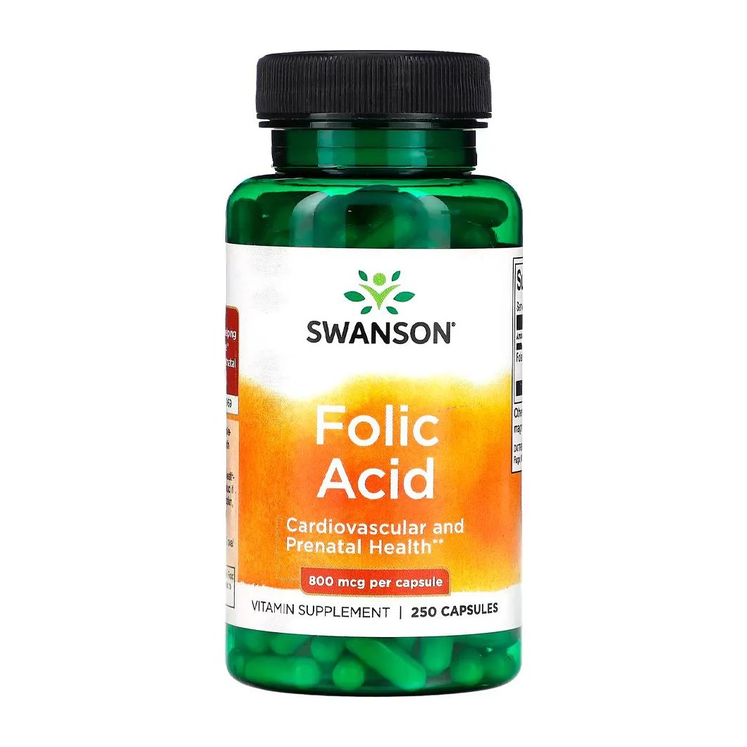 Ácido Fólico 800mcg Swanson 250 Cápsulas Importado