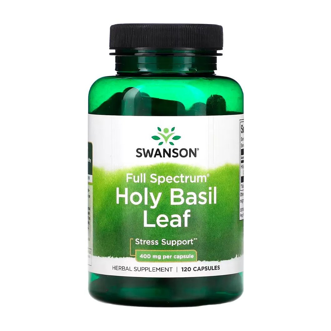Folha Manjericão Sagrado 400mg Swanson 120Caps Importado
