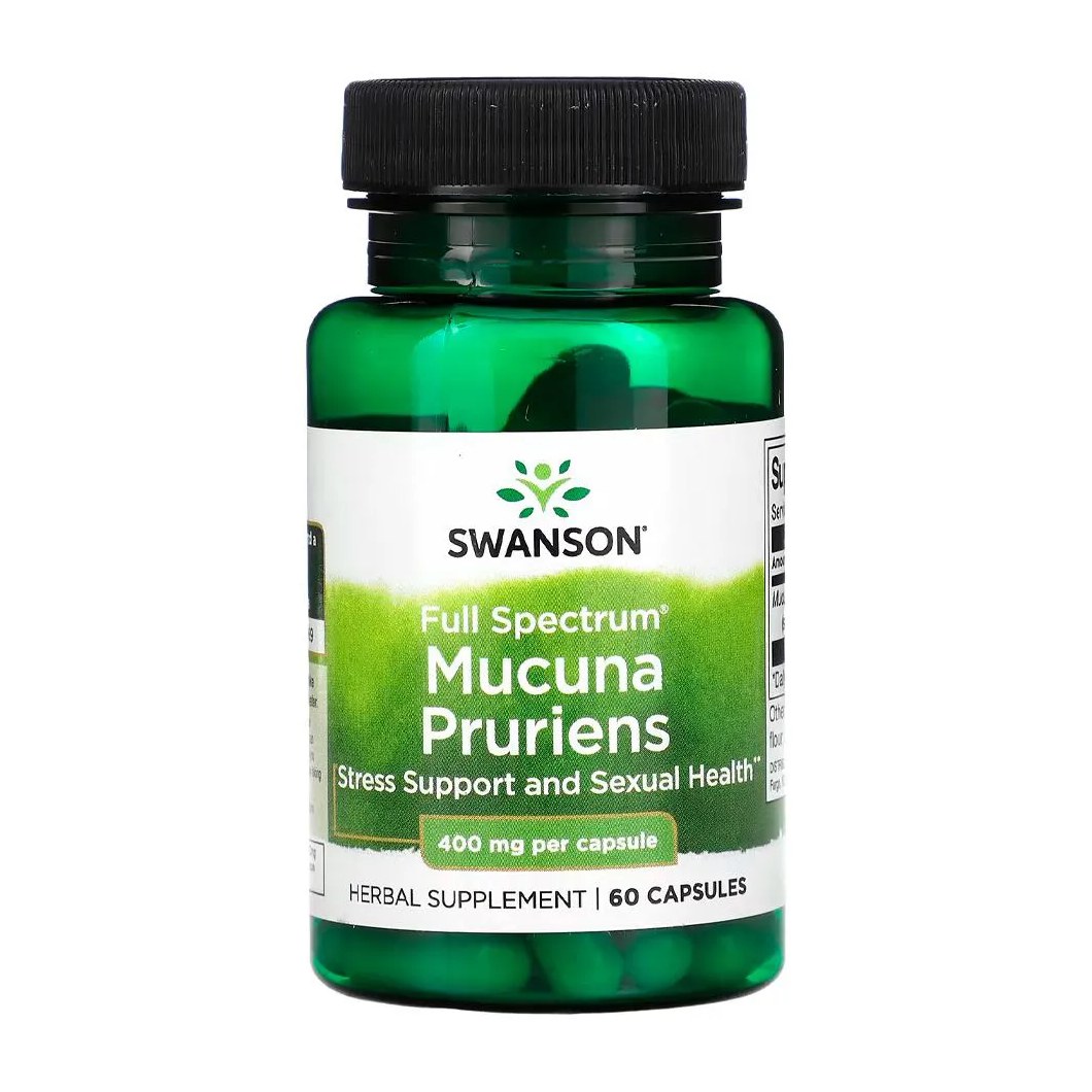 Mucuna Pruriens 400mg Swanson 60 Cápsulas Importado