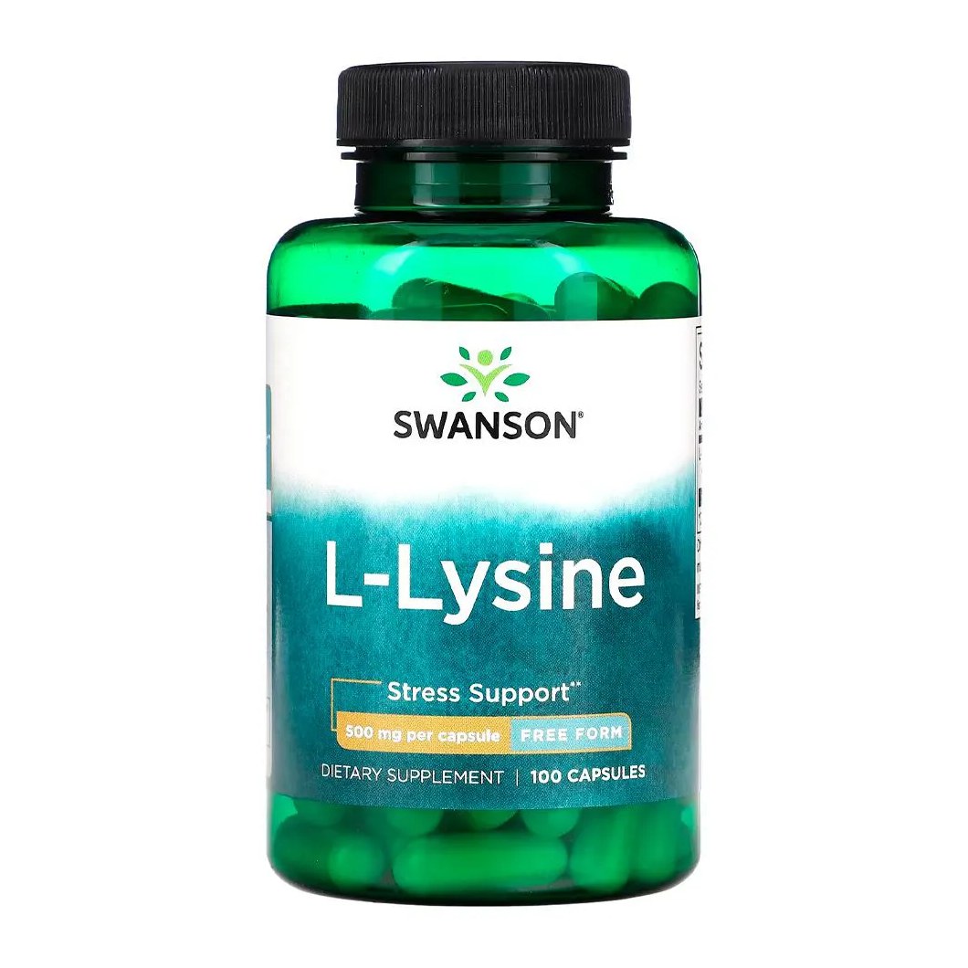 L-Lisina Free Form 500mg Swanson 100 Caps Importado