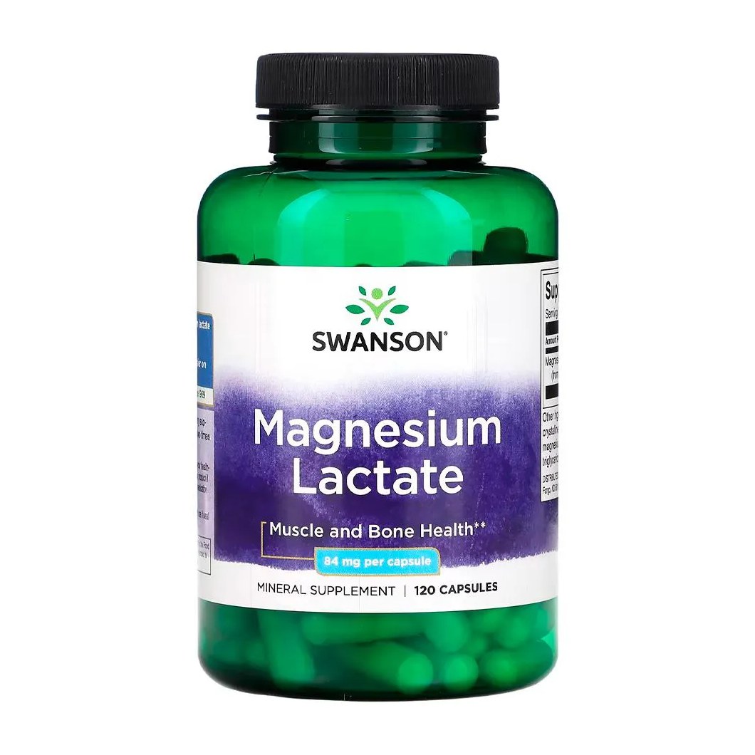 Lactato Magnésio Swanson Lactate 84mg 120 Caps Importado
