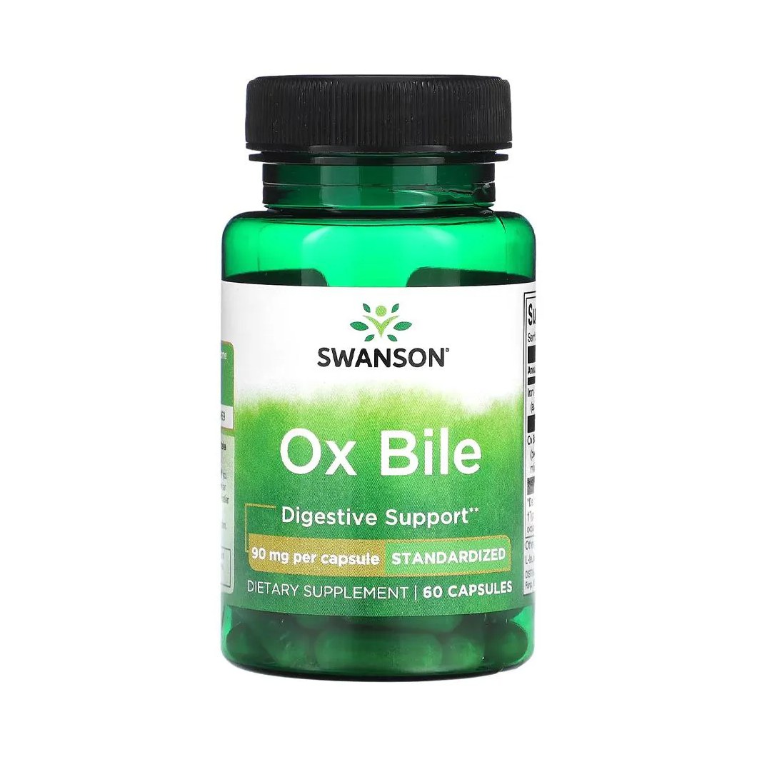 Bile de Boi Ox Bile 90mg Swanson Padronizado 60 Cápsulas
