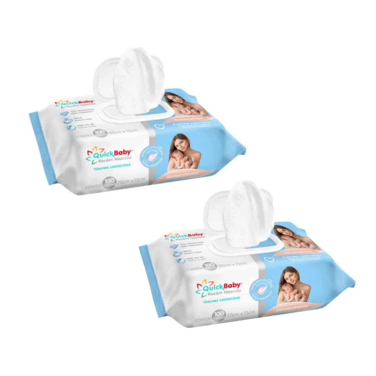 Kit C2 Toalhas Umedecidas Quick Baby 100un Cada - Hygieline