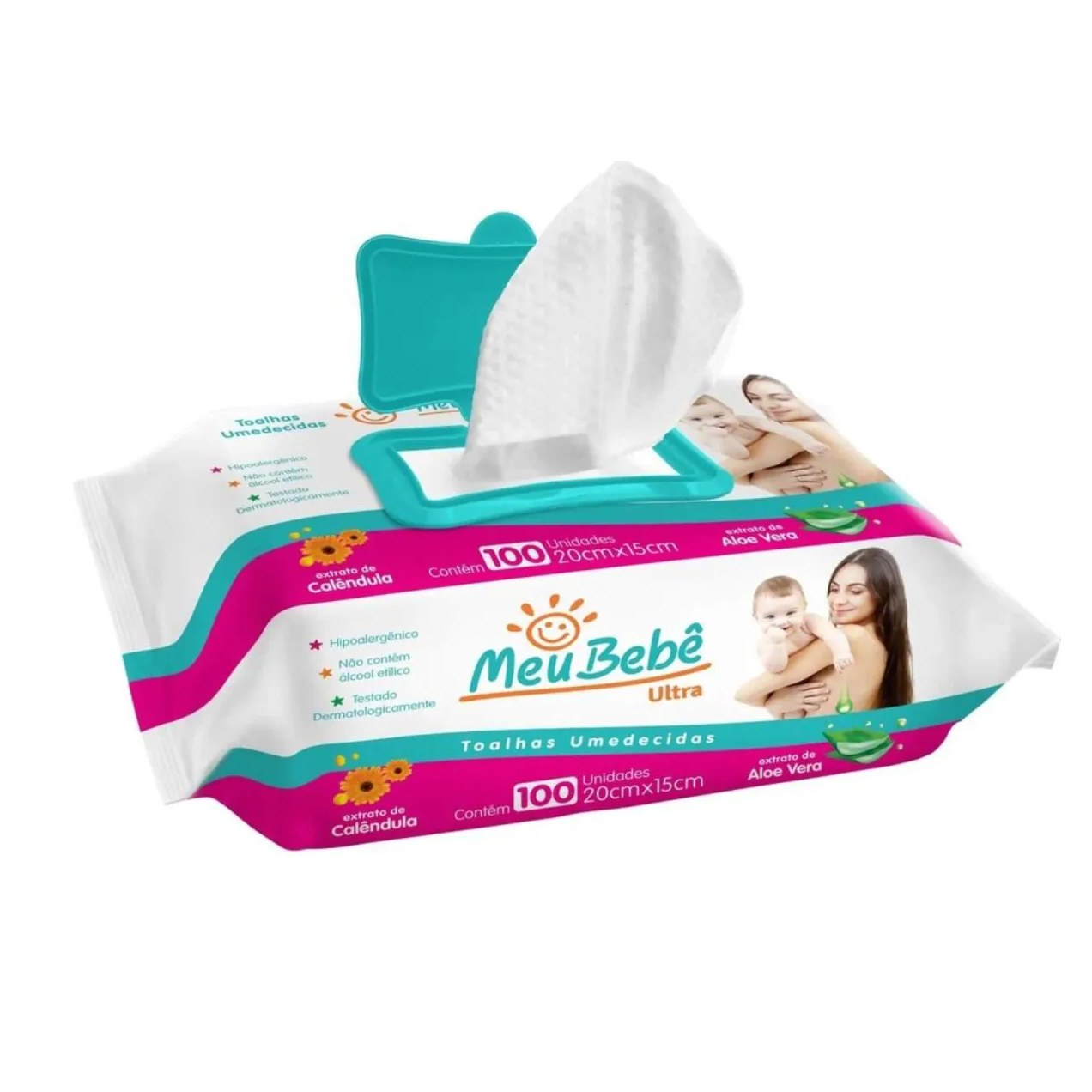 Lenço Umedecido Meu Bebe Ultra Com 100 Unidades