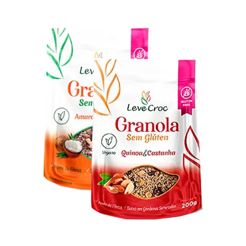Kit 2 Granolas Sem Glúten Leve Croc: Amaranto e Coco, Quinoa e Castanha