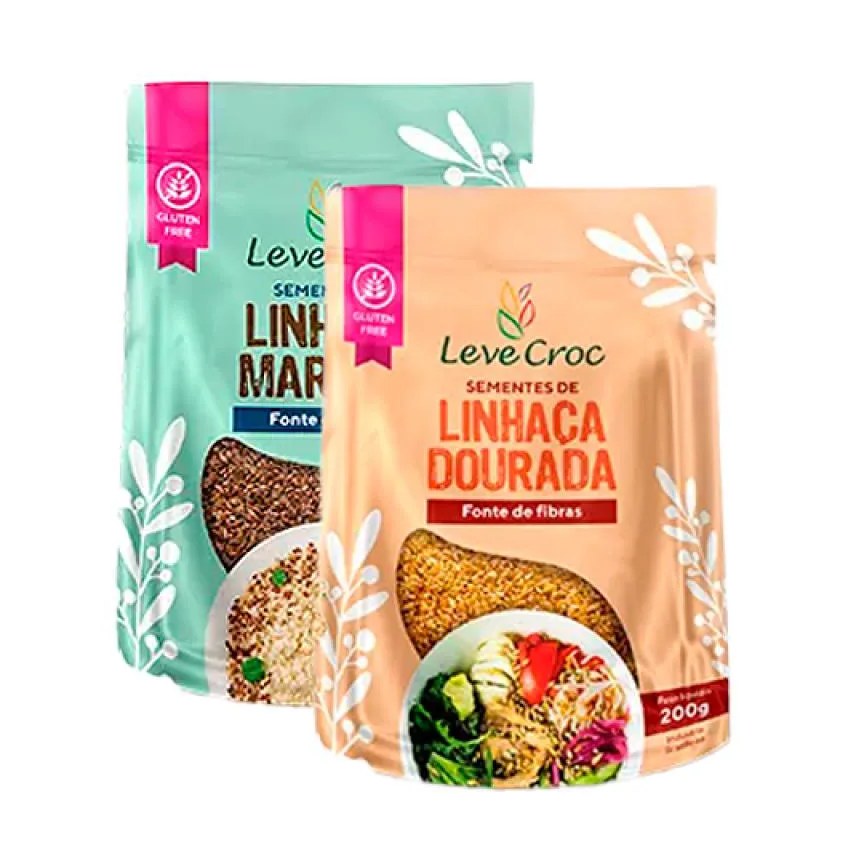 Kit 2 Linhaças Sem Glúten Leve Croc: Marrom, Dourada