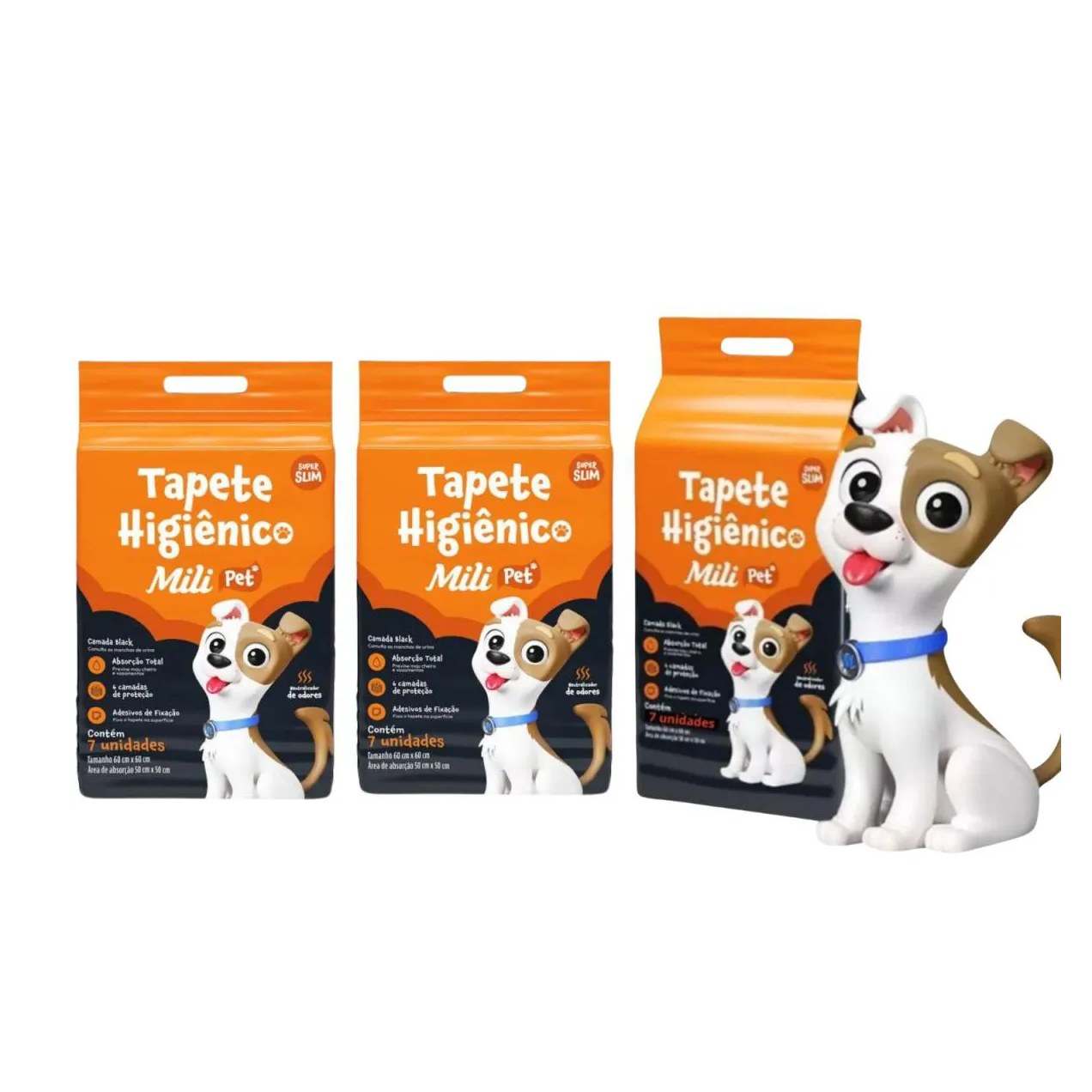 Kit C3 Tapete Higiênico C/ 7 Unidades - Mili Pet