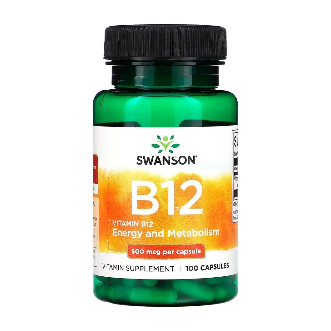Vitamina B12 500mcg Swanson 100 Cápsulas Importado