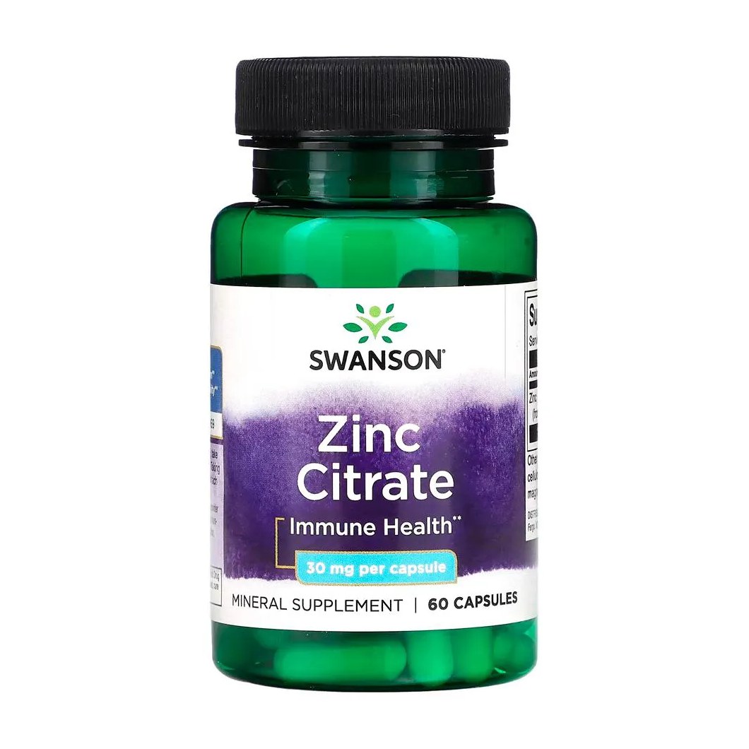Citrato de Zinco 30 mg Swanson 60 Cápsulas Importado