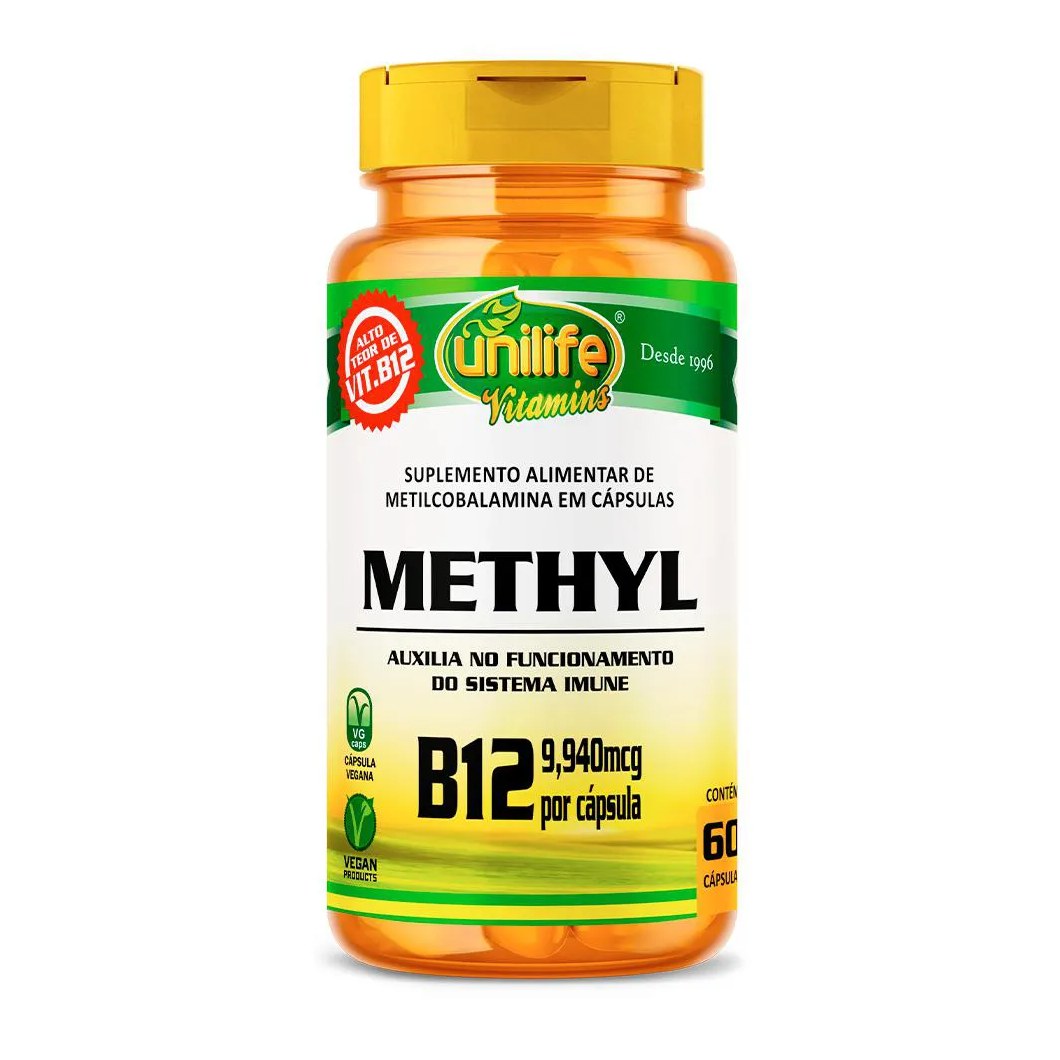 Vitamina B12 350mg Unilife Methyl 60 Cápsulas