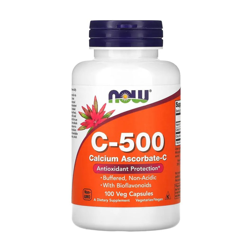 Vitamina C-500 Cálcio Ascorbato-C Now Foods 100Cap Importado