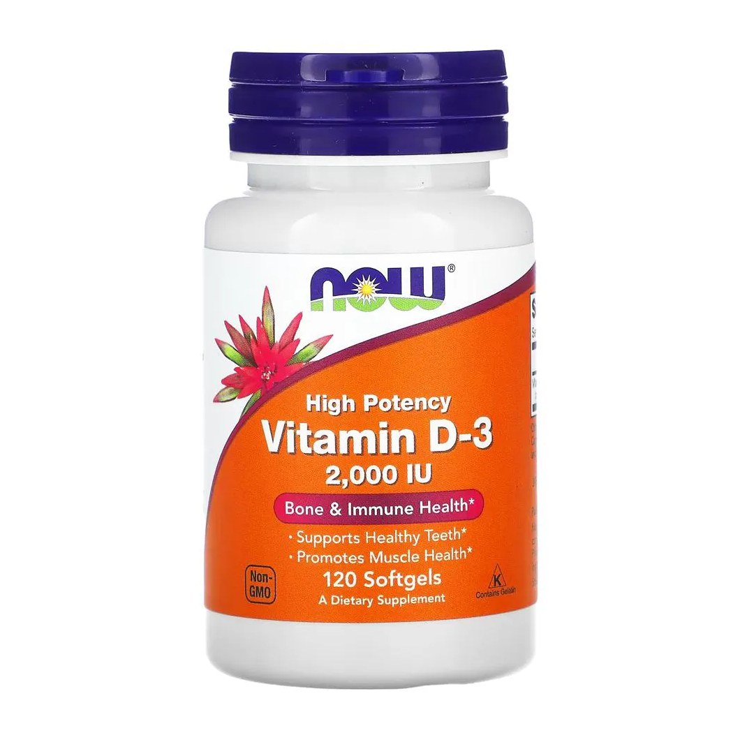 Vitamina D3 2000 IU Now Foods 120Sof Importado