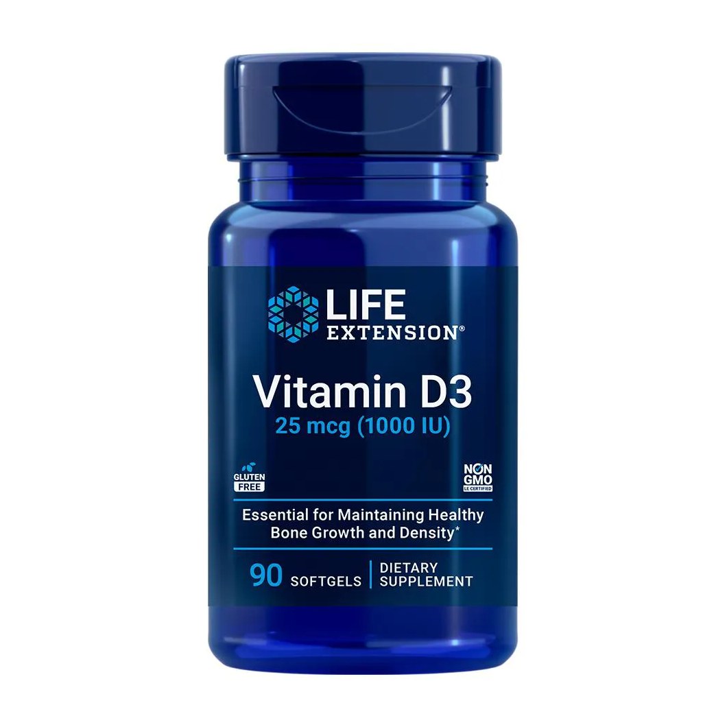 Vitamina D3 25mcg Life Extension 90 Softgels Importado