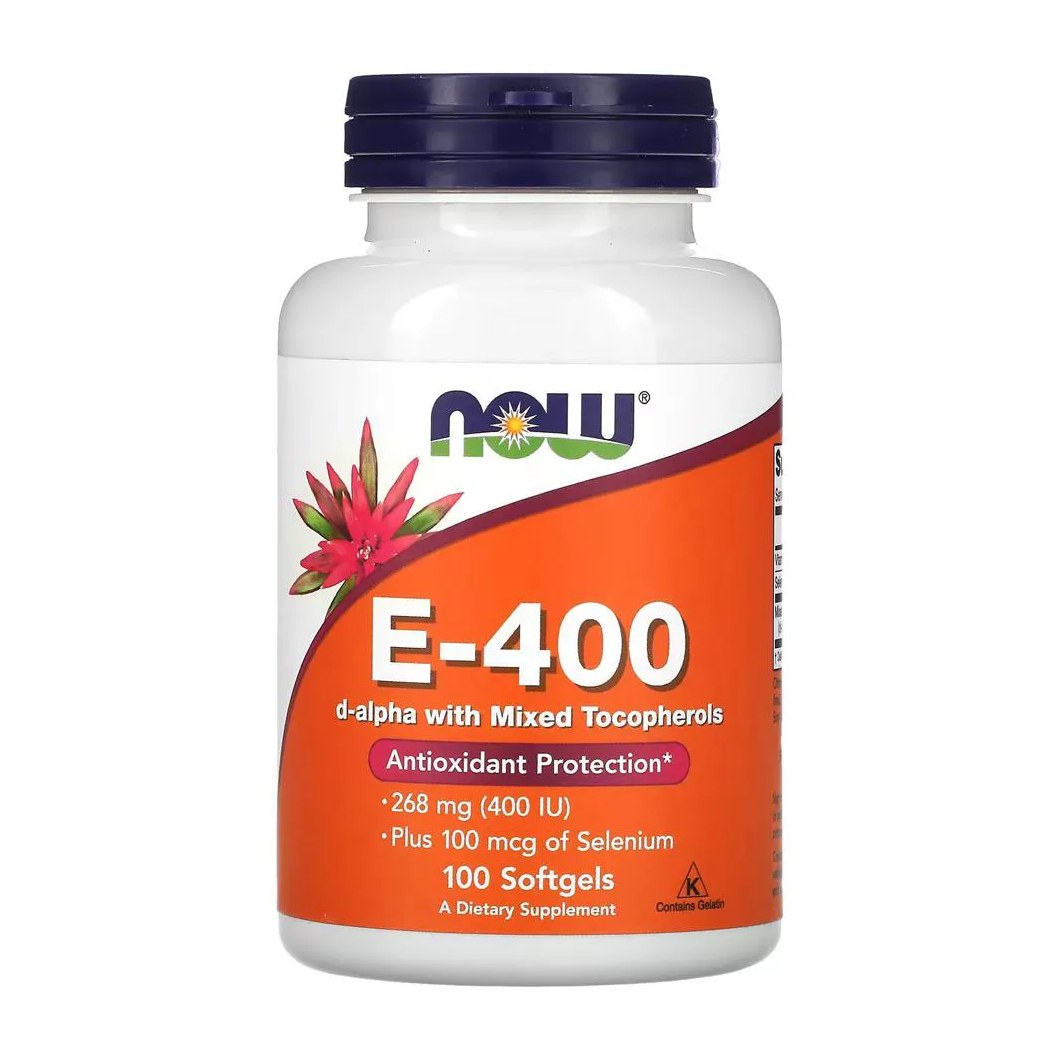 Vitamina E 400UI Now Foods 100 Softgels Importado