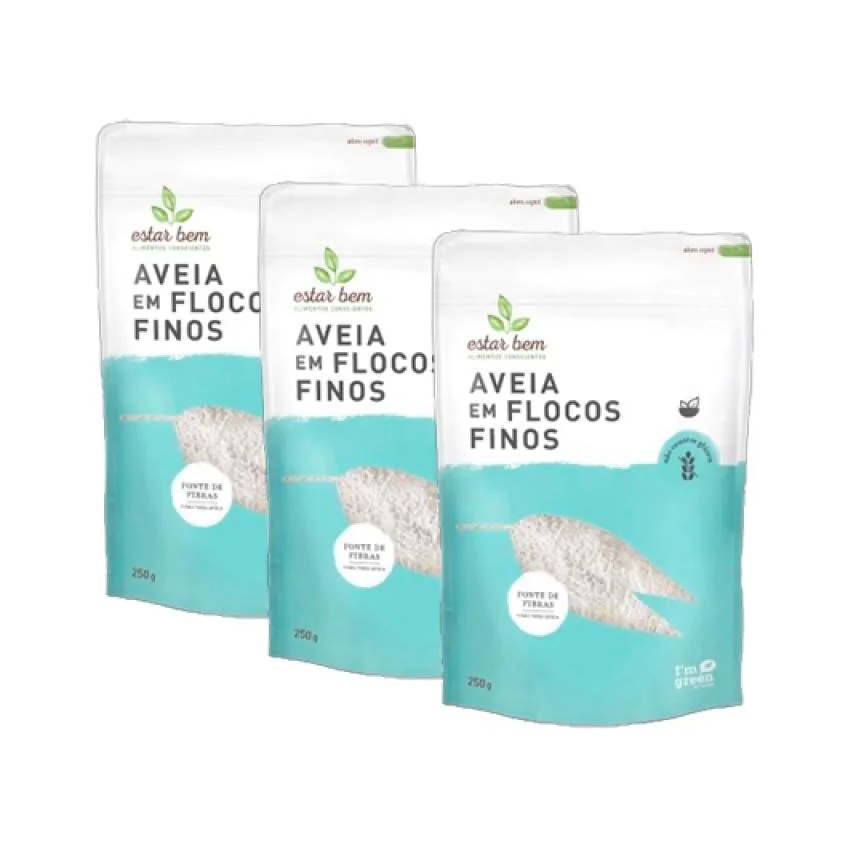 KIT 3X: AVEIA EM FLOCOS FINOS SEM GLúTEN ESTAR BEM 250G