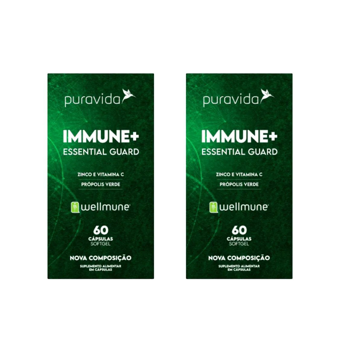 Kit 2 Immune+ Essential Guard Imunidade - 60 cápsulas - Puravida