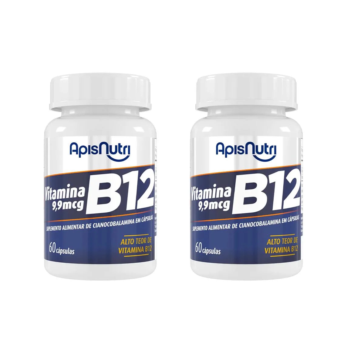 Kit 2 Vitamina B12 Cianocobalamina 400mg 60 cápsulas - Apisnutri