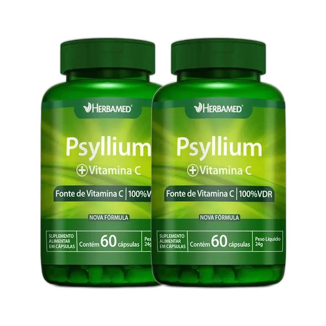 Kit 2x Vitamina C Psyllium 60 Cps - Herbamed